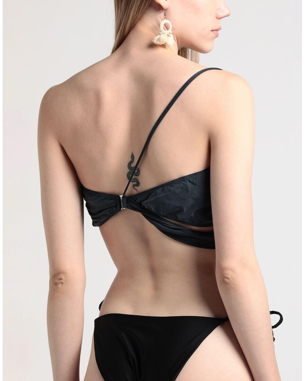Jacquemus Blue Minimalist One-Shoulder Bikini Top