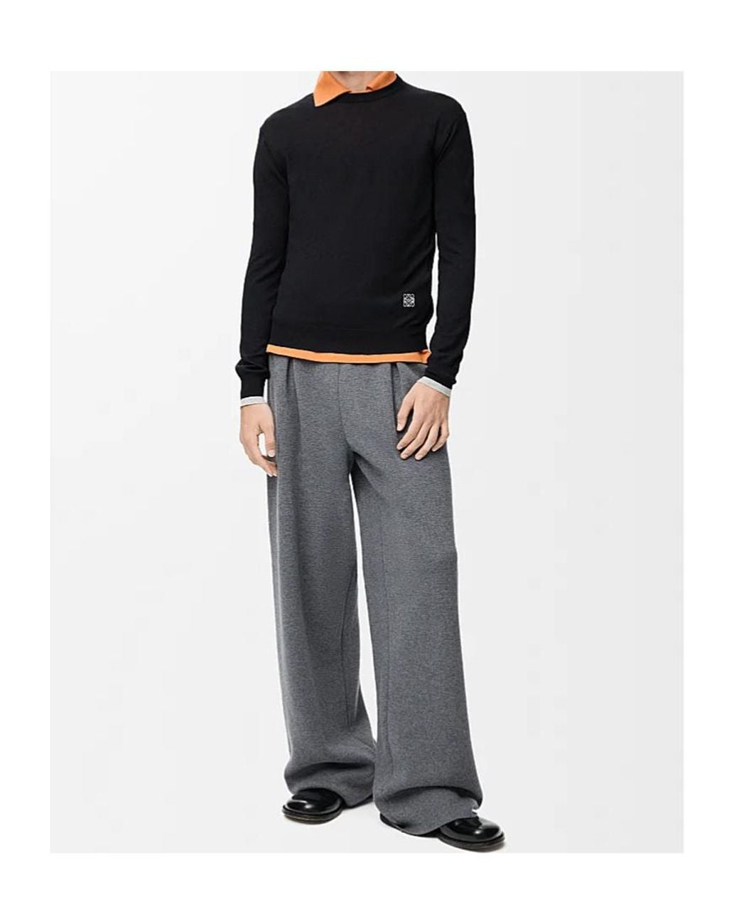 Loewe Black Long-Sleeved Wool Sweater for men