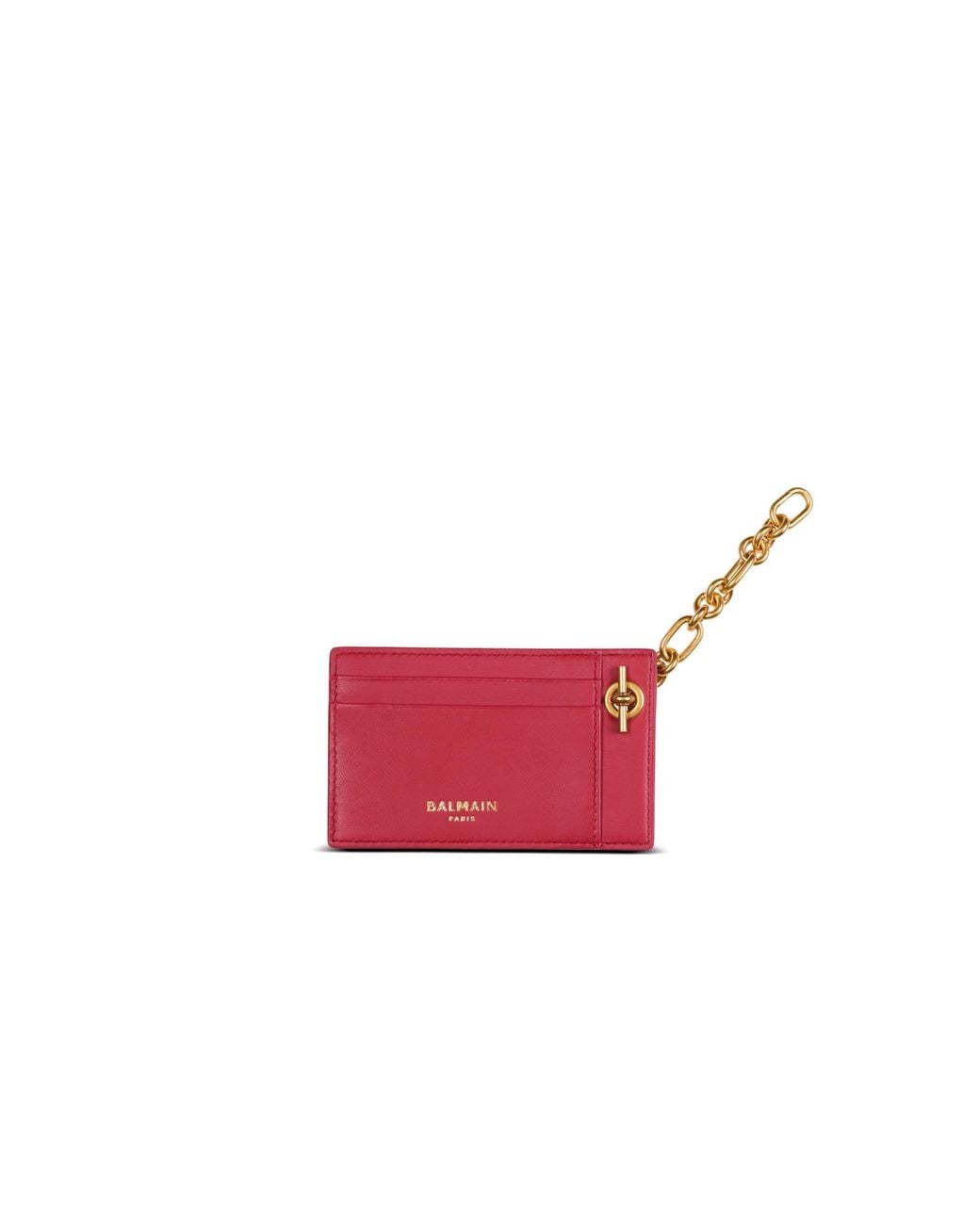 Balmain Pink Chain Card Holder Wallet