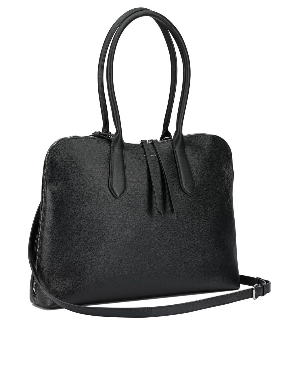 Le Tanneur Black Zippered Shoulder Bag