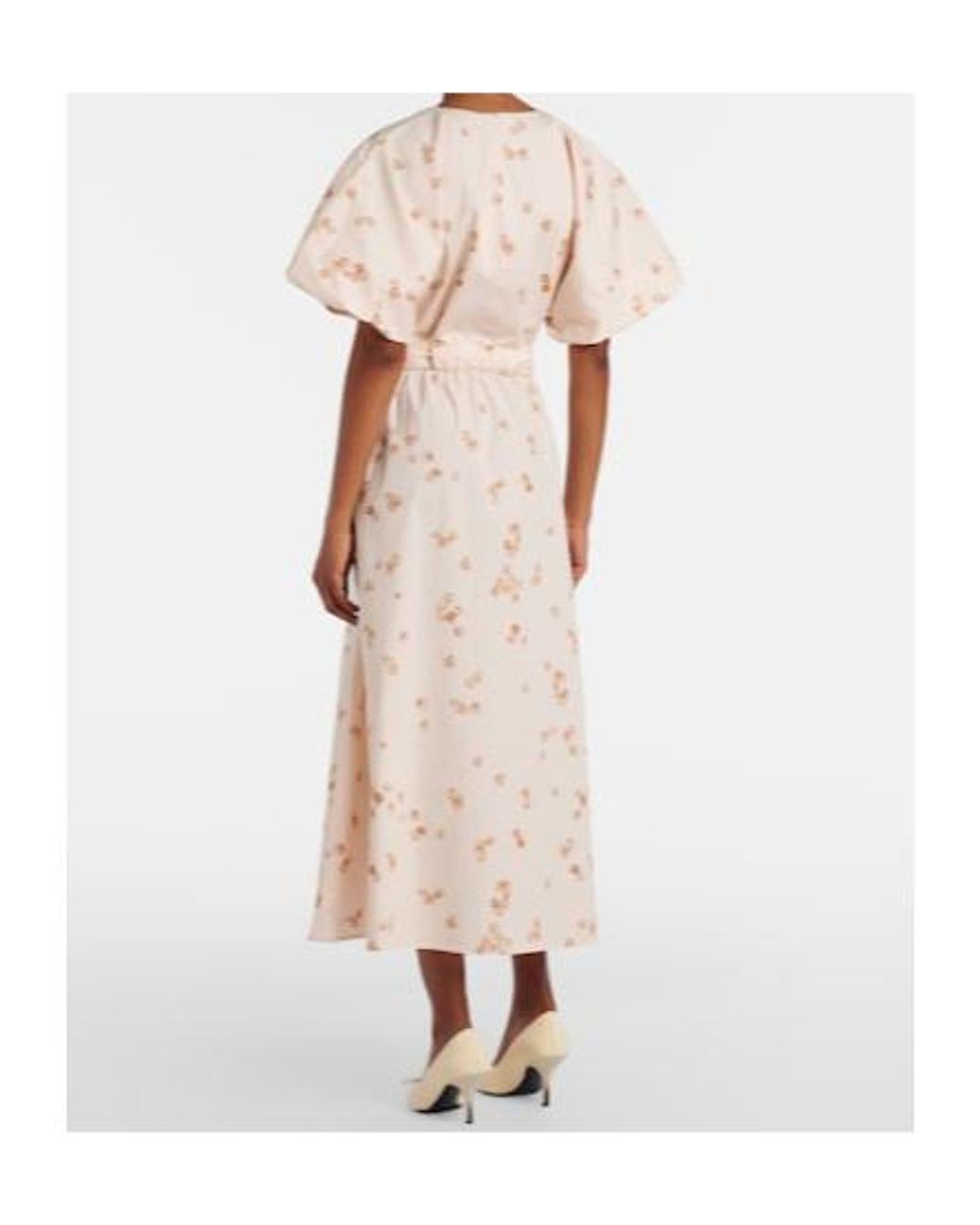 Altuzarra Natural Paulina Floral Belted Cotton-Blend Midi Dress