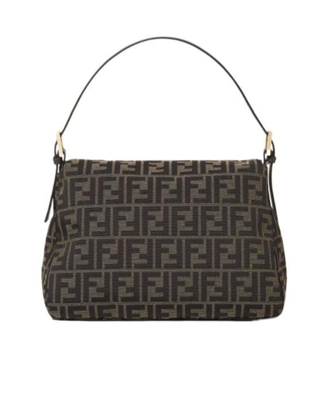 Fendi Black Ff Zucca Jacquard Fabric Bag