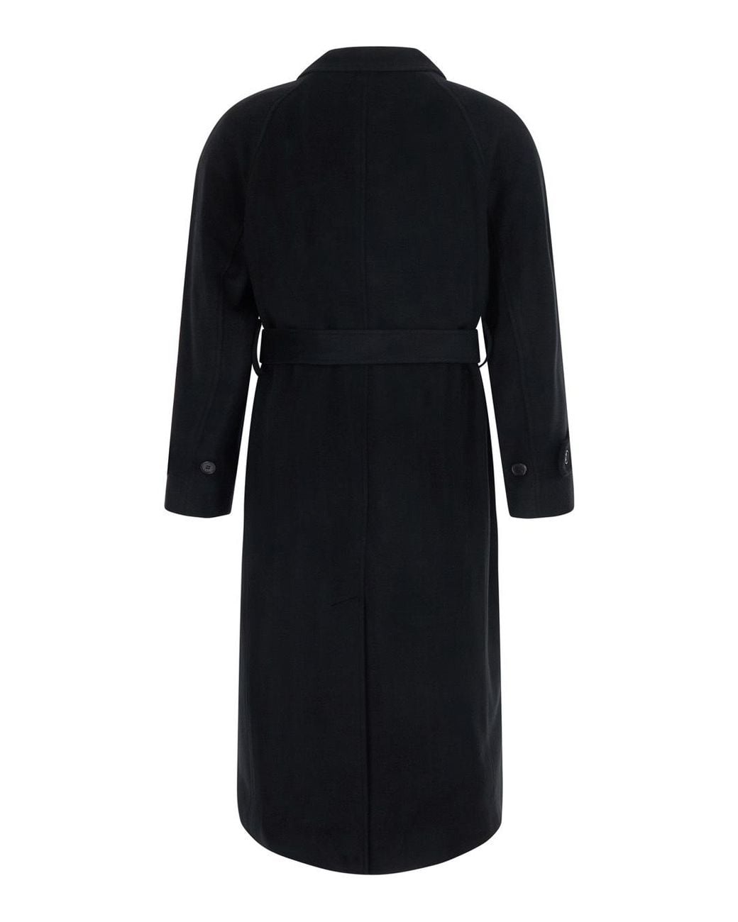 DUNST Black Belted Cashmere Mac Coat for men