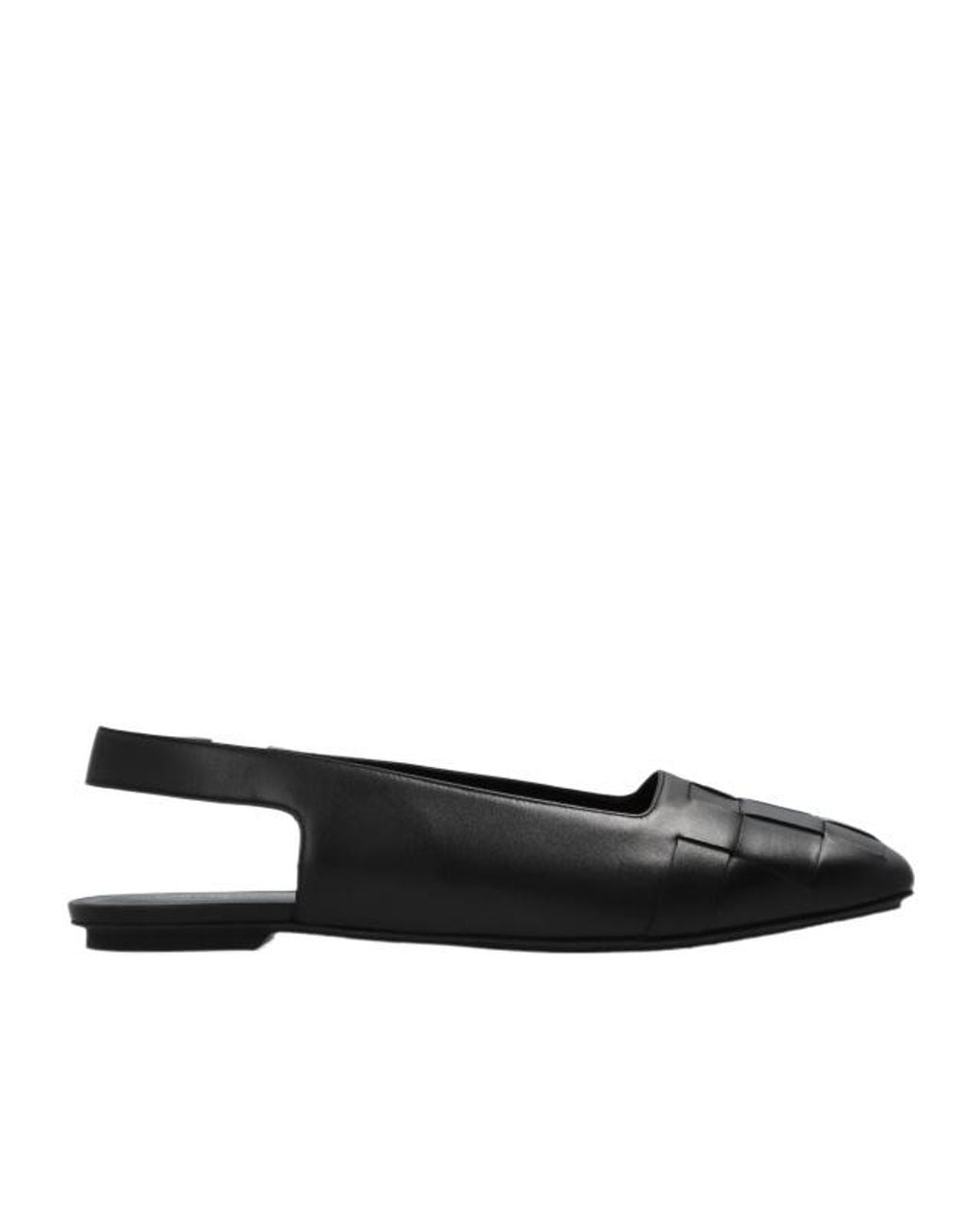 Emporio Armani Black Woven Slingback Flat Shoes
