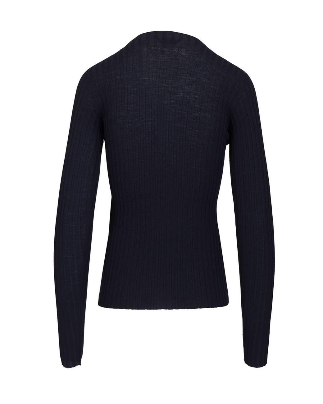 Balenciaga Blue Crewneck Ribbed-Knit Jumper