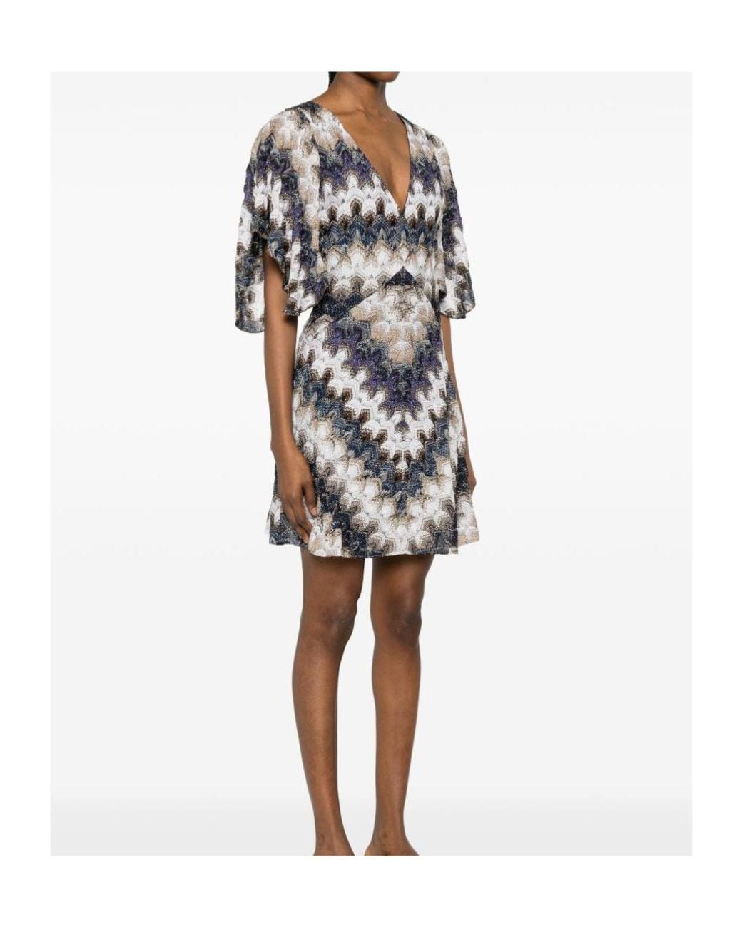 Missoni Multicolor V-Neck Short Dress