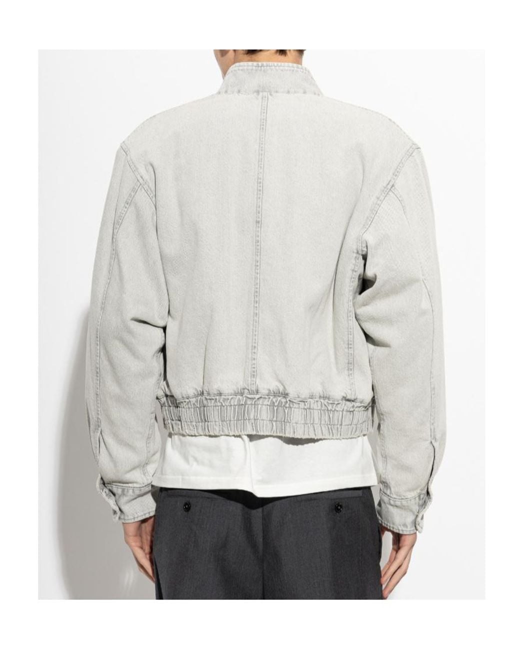 Jil Sander White Long-Sleeve Stand-Collar Jacket for men