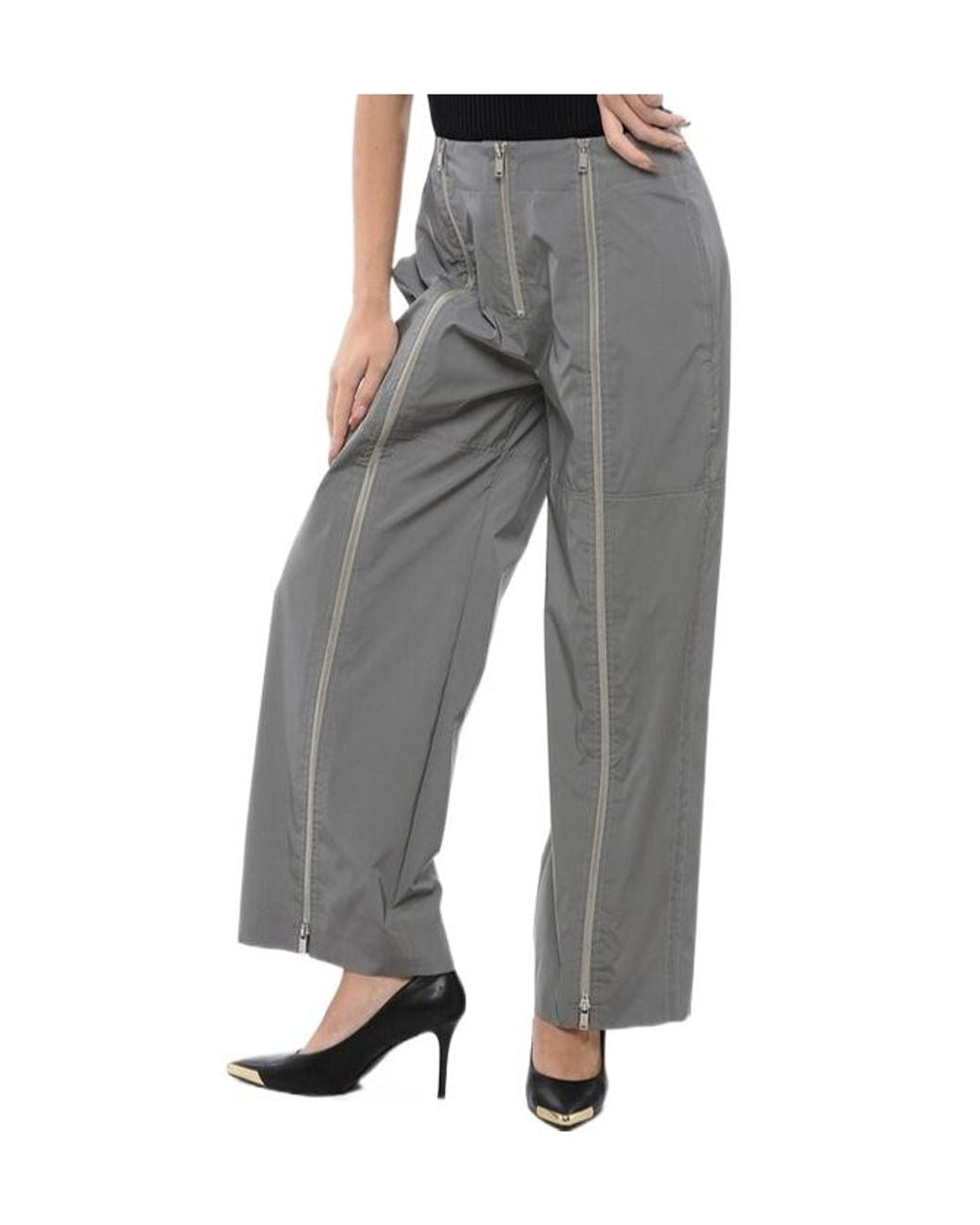 Jil Sander Gray Zip-Detail Trousers