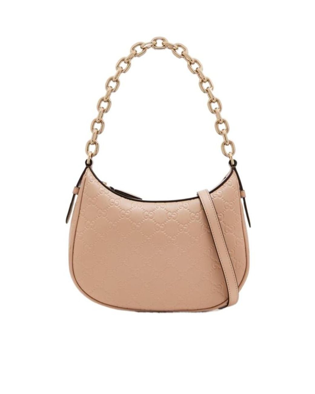Gucci Natural Gg Emblem Medium Shoulder Bag