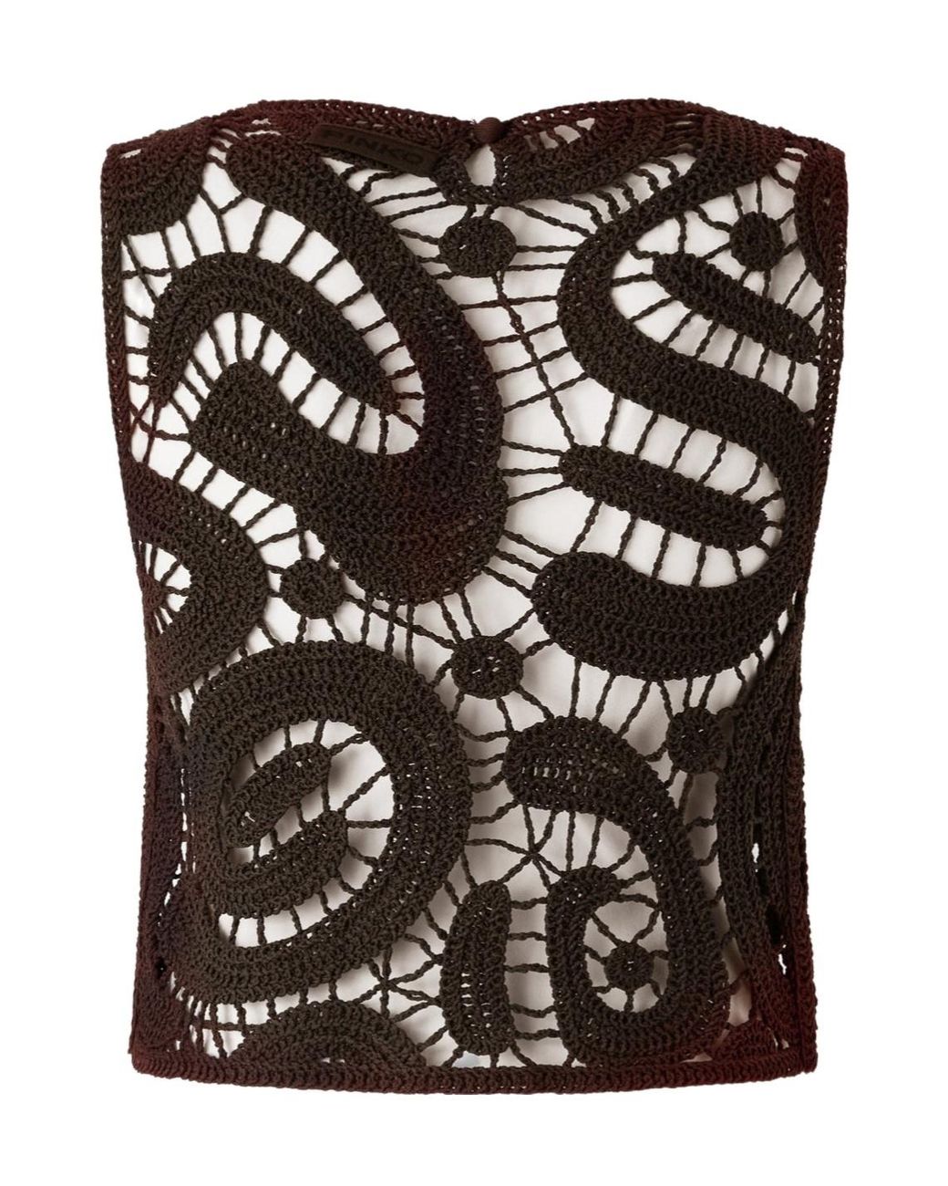 Pinko Black Geometric Crocheted Sleeveless Top