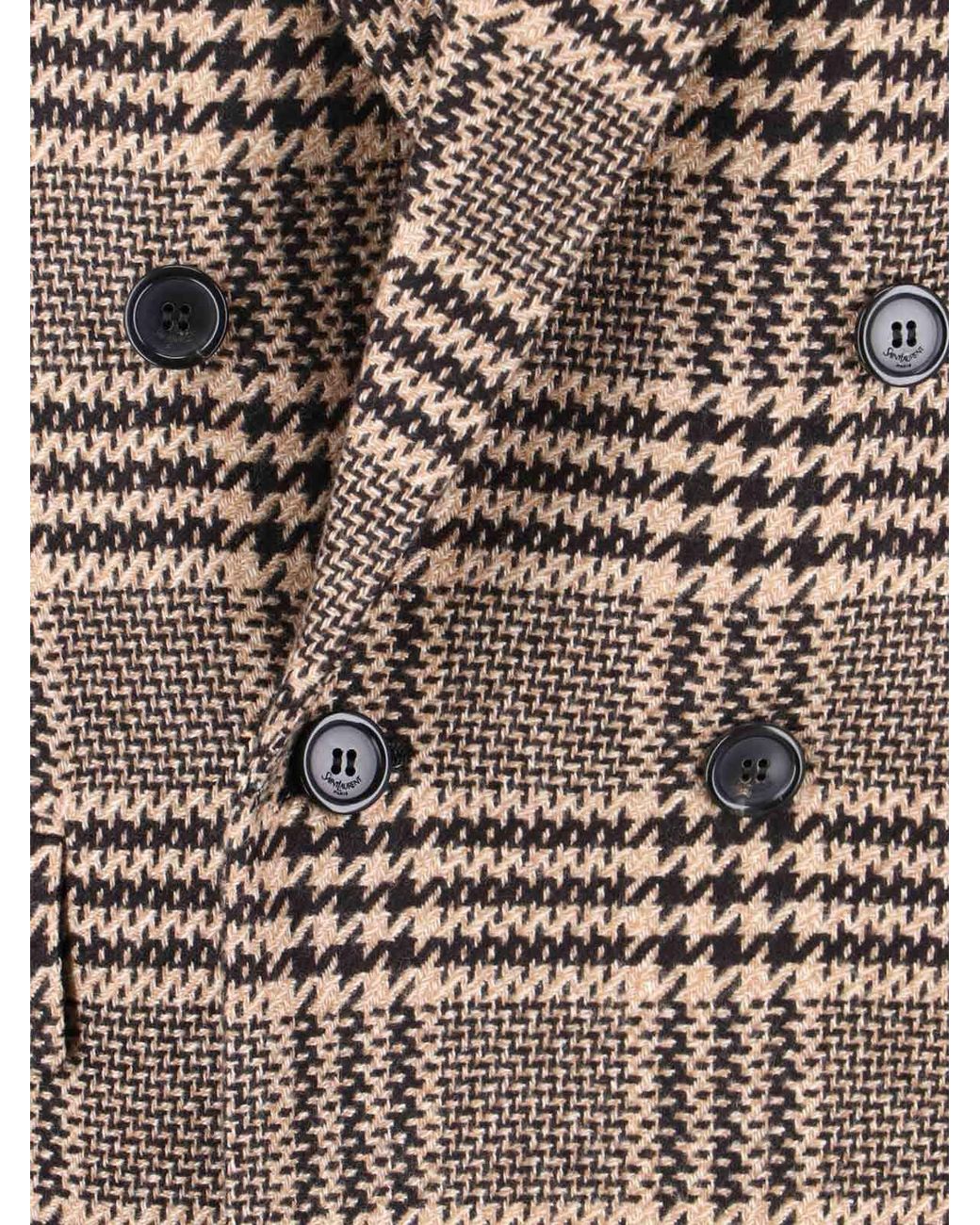 Saint Laurent Brown Double-Breasted Tailored Jacket
