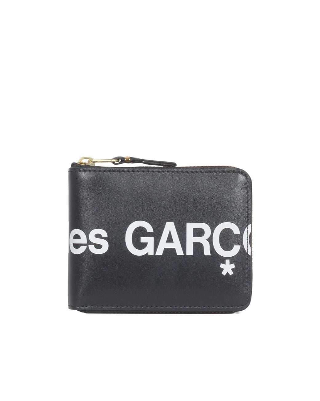 Comme des Garçons Black Comme Des Garçons Wallet Logo Printed Zip-Around Wallet for men