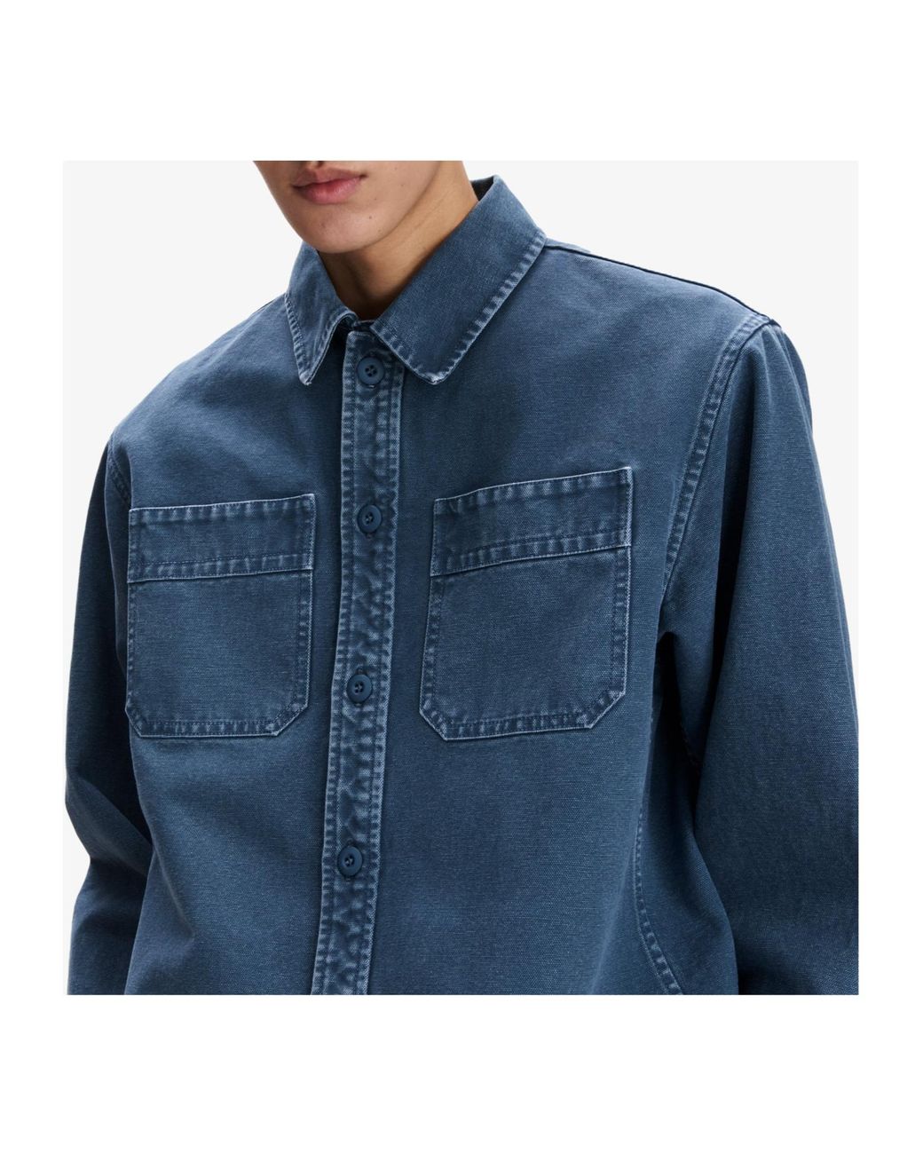 A.P.C. Blue Patch-Pocket Shirt for men