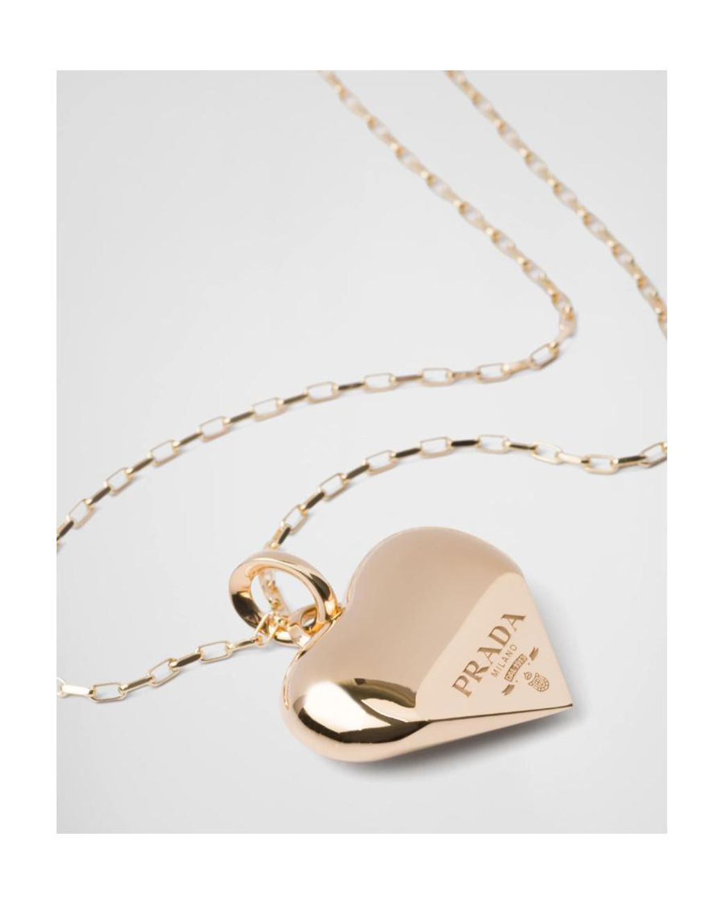 Prada White Eternal Medium Pendant Necklace