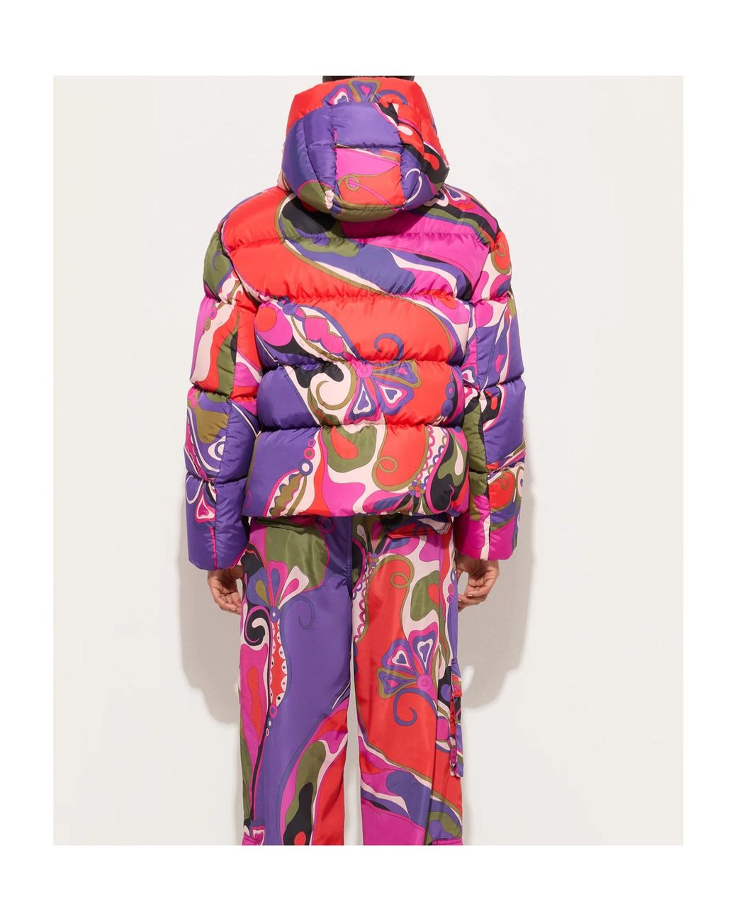 Emilio Pucci Red Pucci Printed Down Jacket