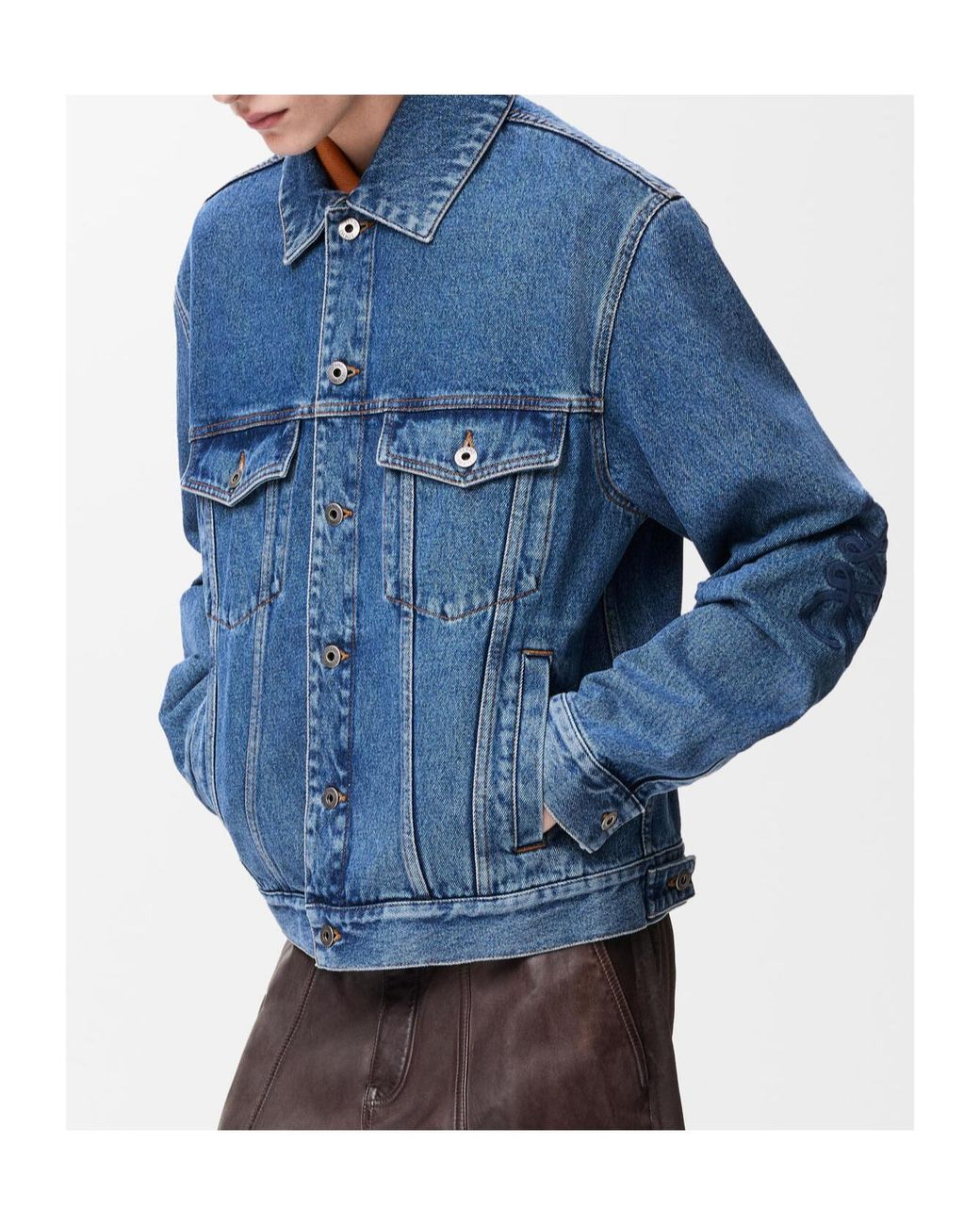 Loewe Blue Anagram Buttoned Jacket for men