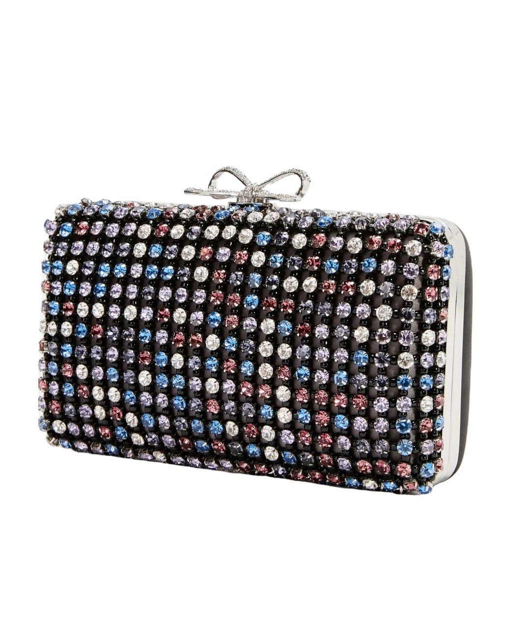 Self-Portrait Black Chainmail Crystal-Embellished Mini Clutch Bag