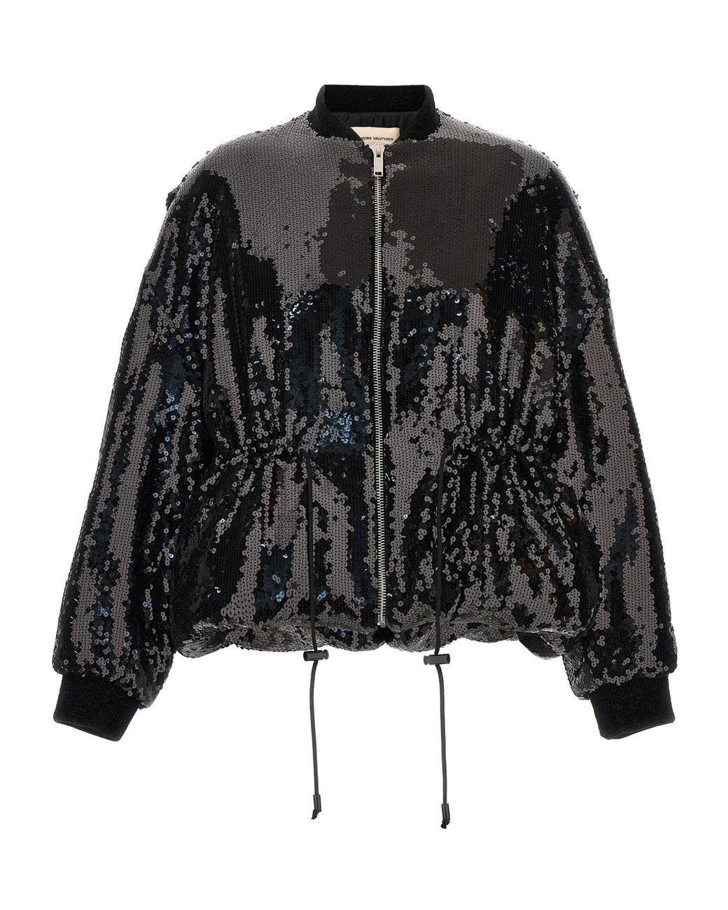 Alexandre Vauthier Black Sequin Bomber Jacket