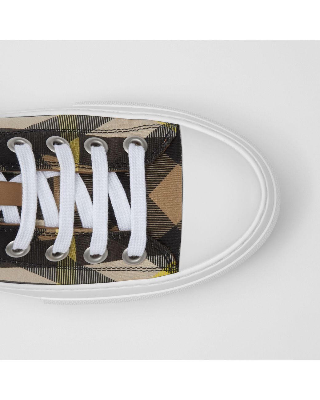 Burberry Multicolor Check-Printed Lace-Up Sneakers