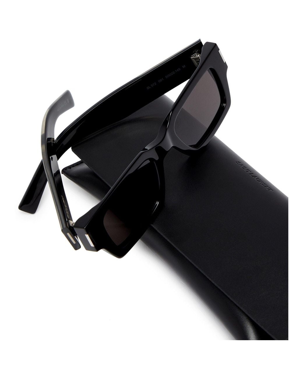Saint Laurent Black Thick-Frame Square Sunglasses for men