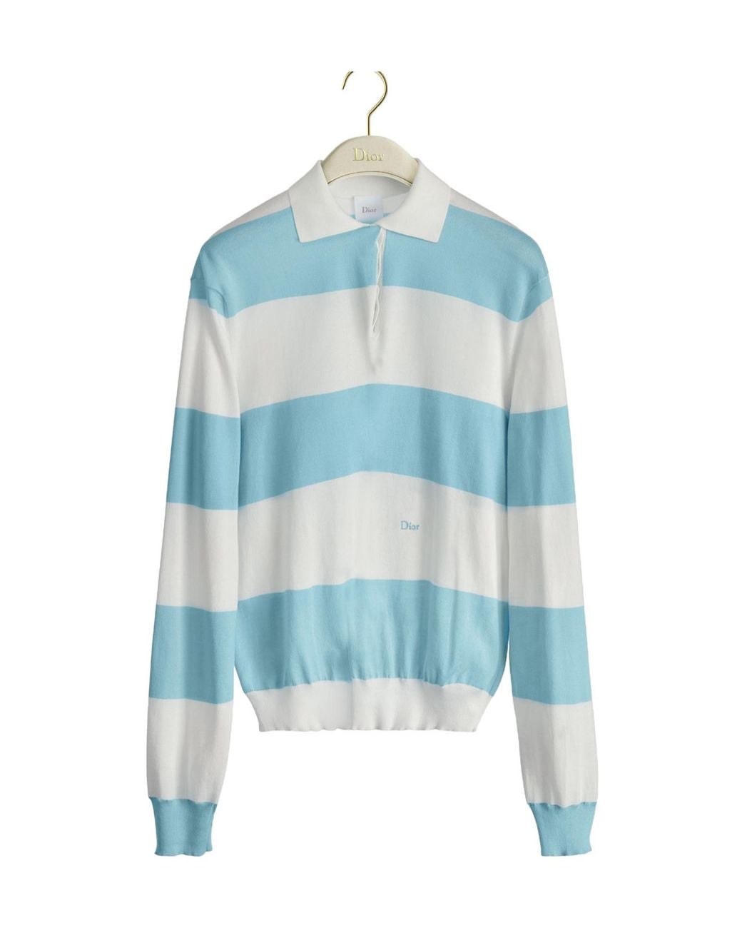 Dior Blue Marinière Long-Sleeved Polo Shirt