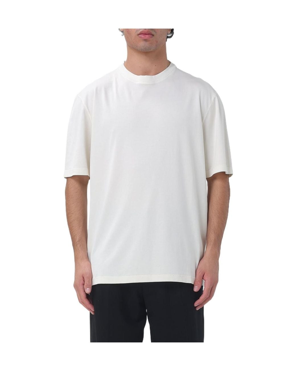 Canali White Crew Neck T-Shirt for men