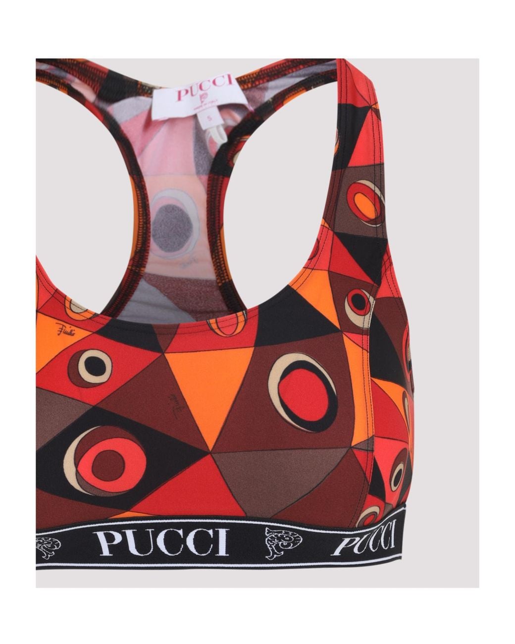 Emilio Pucci Red Pucci Geometric Racerback Performance Bra