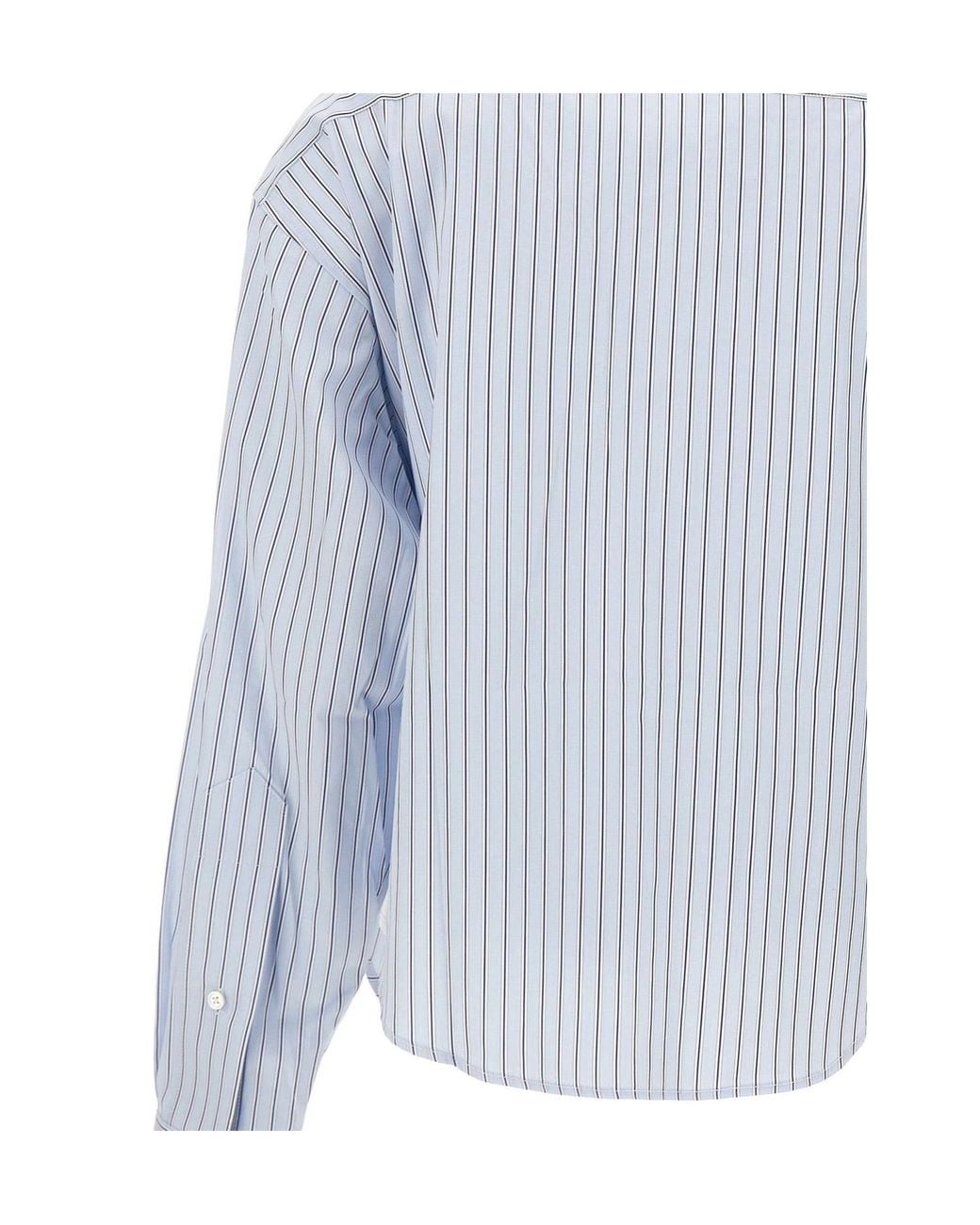 VAQUERA Blue Belted Cut-Out Stripe Shirt