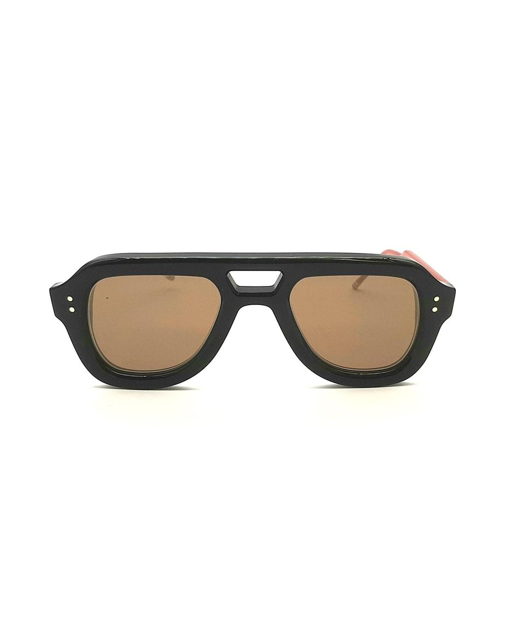 Thom Browne White Eyewear Aviator Frame Sunglasses
