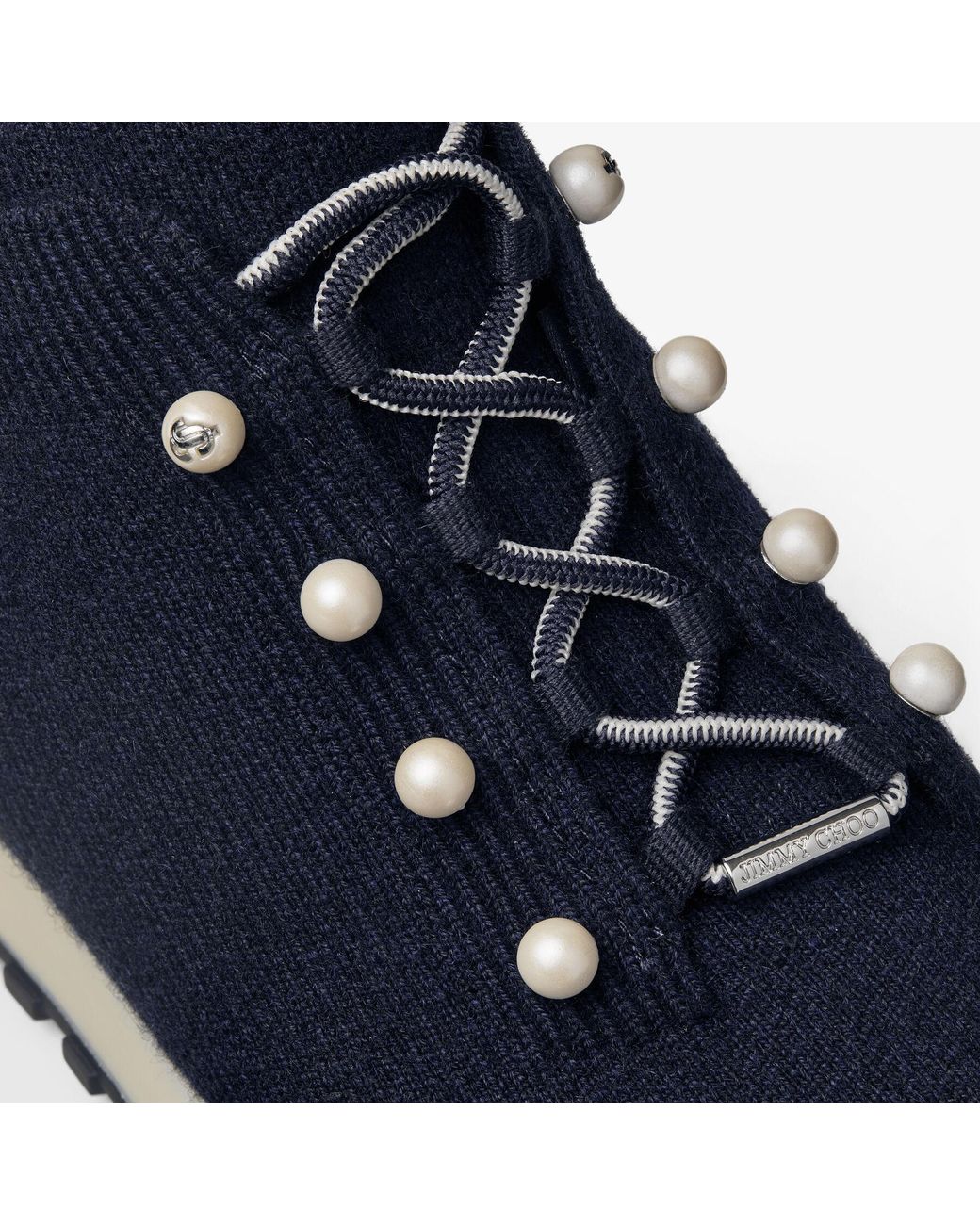 Jimmy Choo Blue Veles Cashmere Sneakers