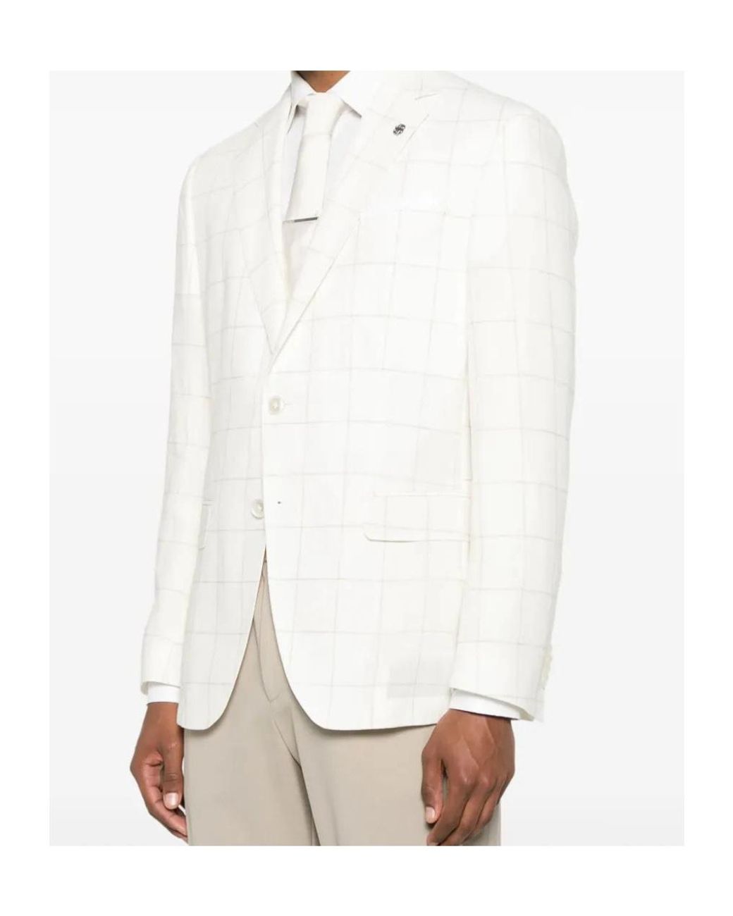 Boss White Checked Blazer for men
