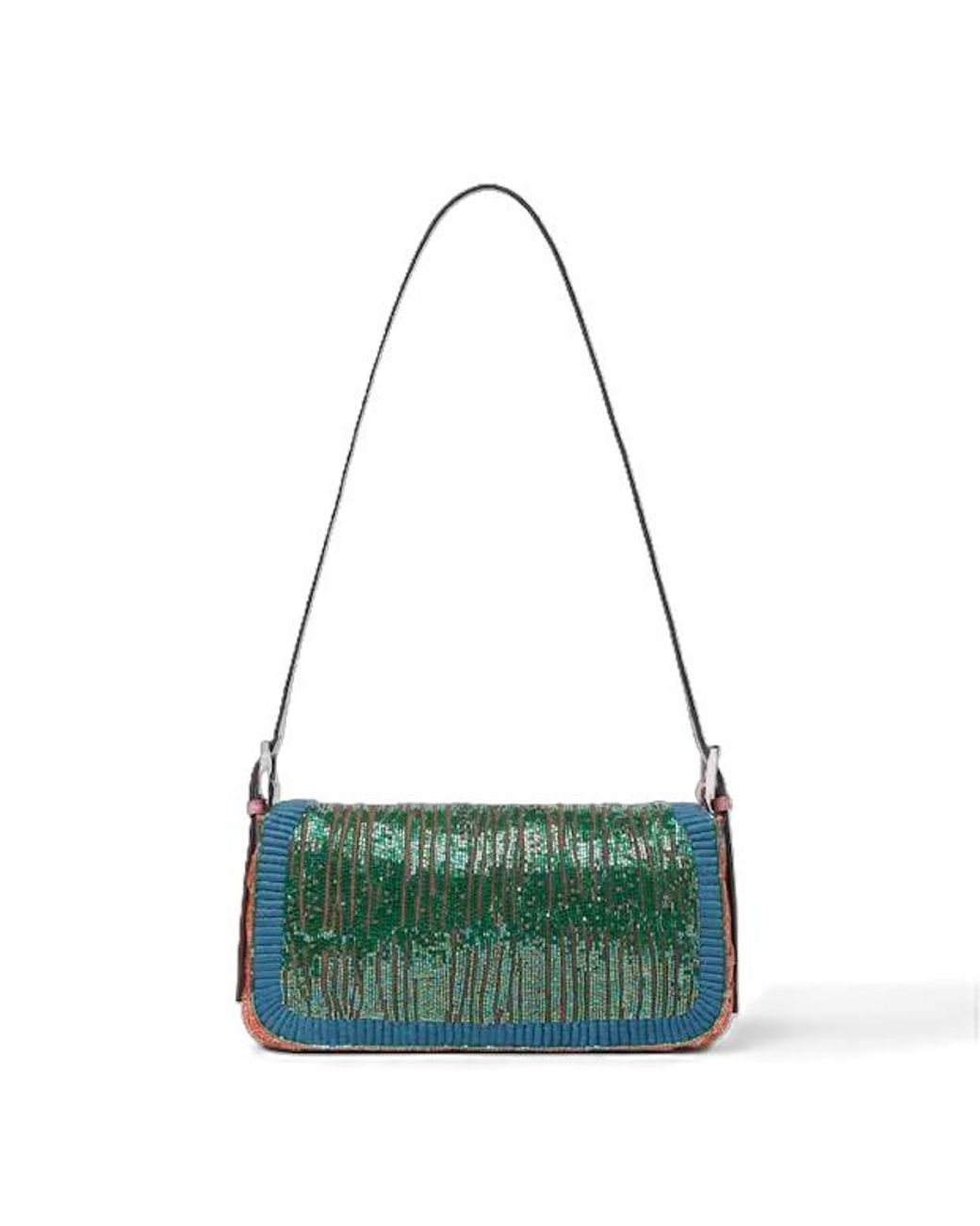 Fendi Blue Baguette Shoulder Bag