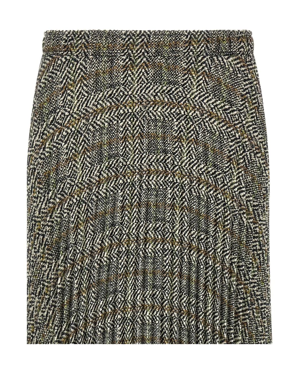 Ermanno Scervino Gray Pleated Lace Midi Skirt