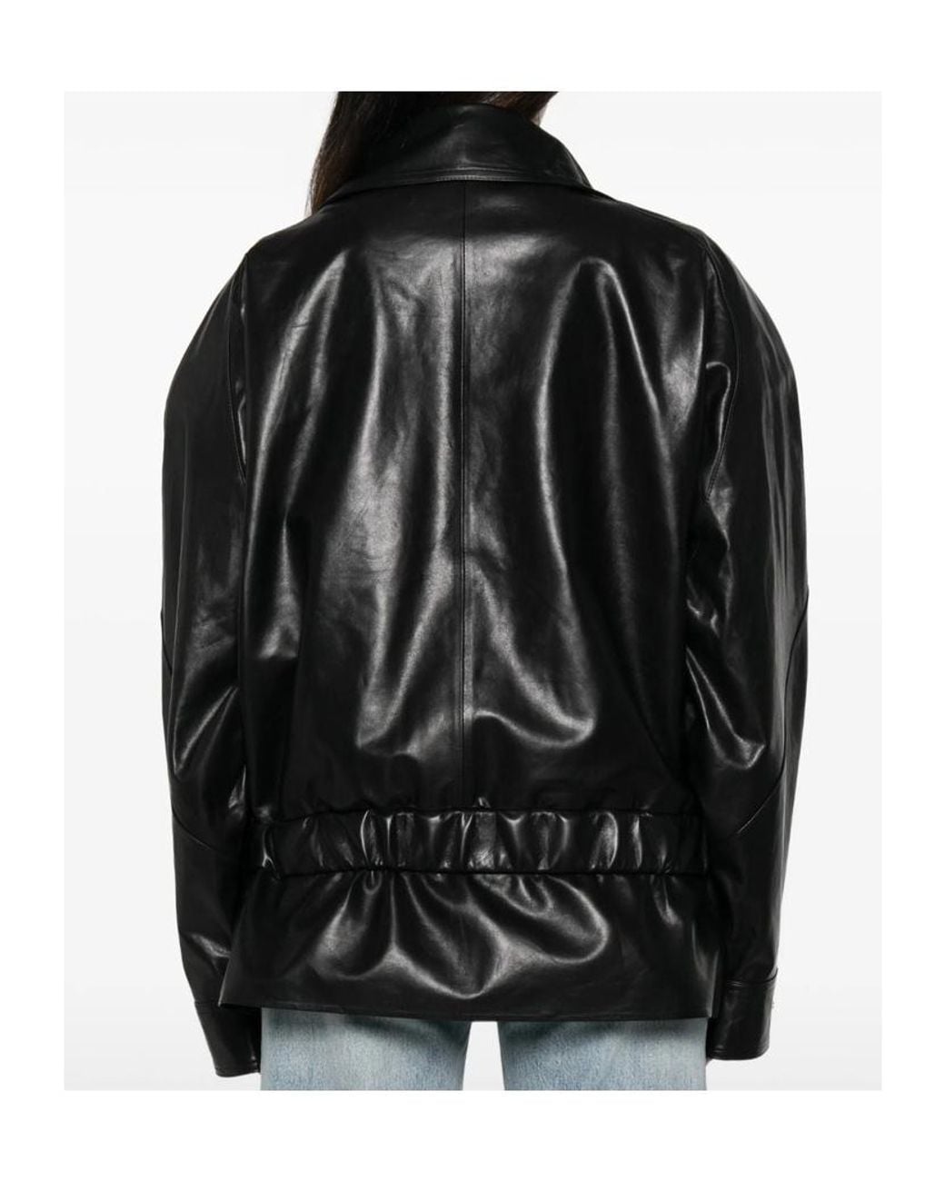 Entire studios Black High Collar Belted Jacket