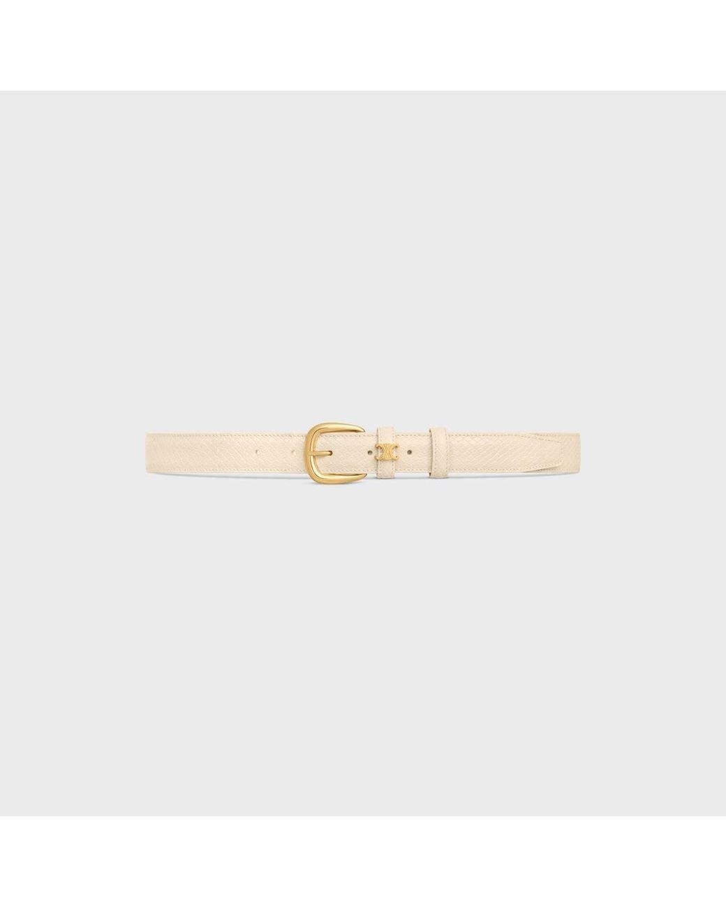 Céline White Vivienne Belt 25Mm