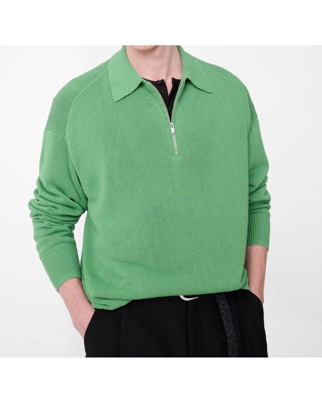 Studio Nicholson Green Heddy Knit Polo for men