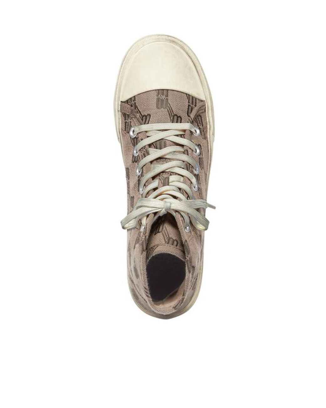 Balenciaga Natural Paris High-Top Laced Sneakers