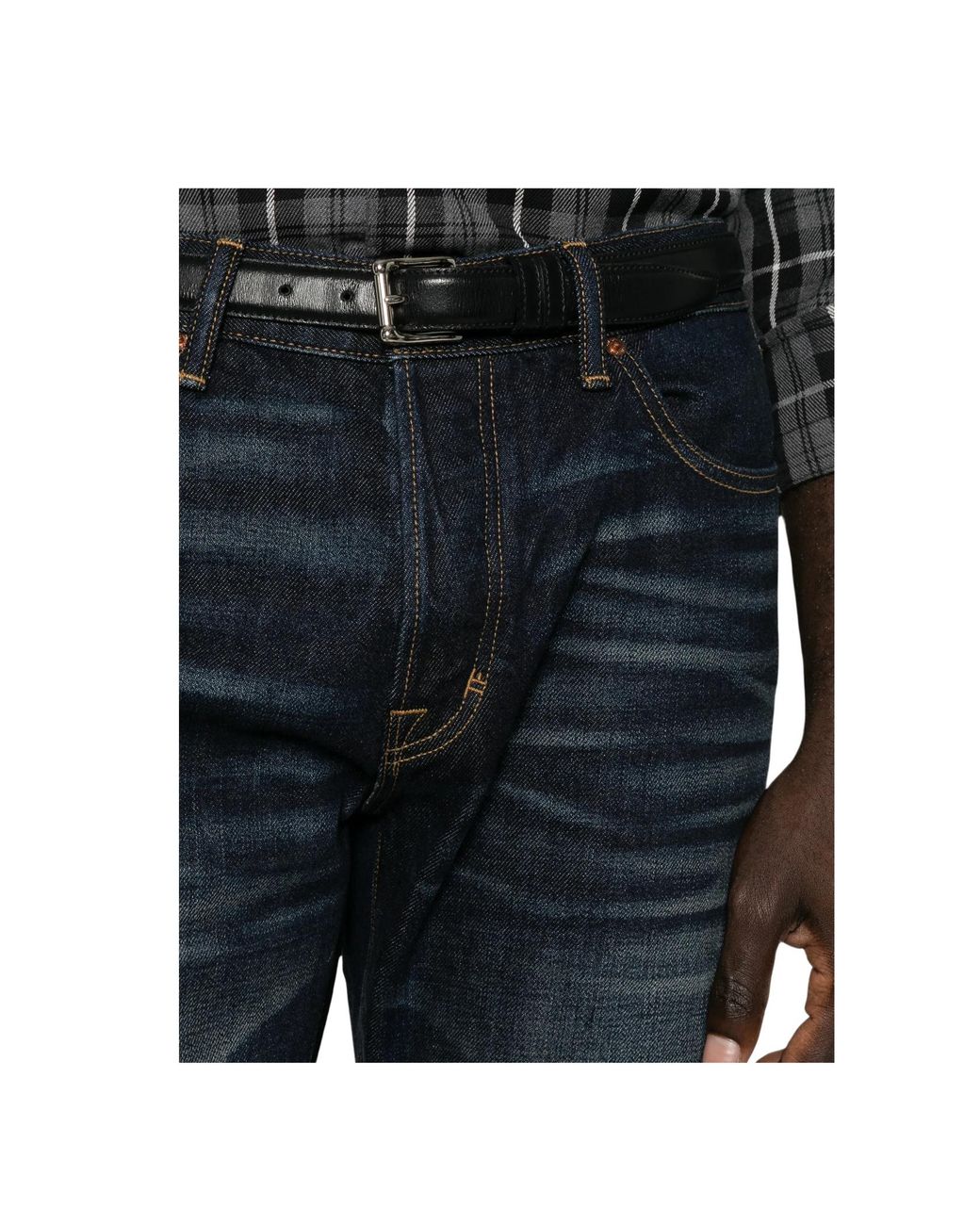 Tom Ford Blue 1950S Selvedge Straight Jeans for men