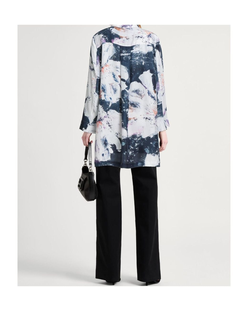 MAX&Co. Blue Long Sleeve Stand Collar Top
