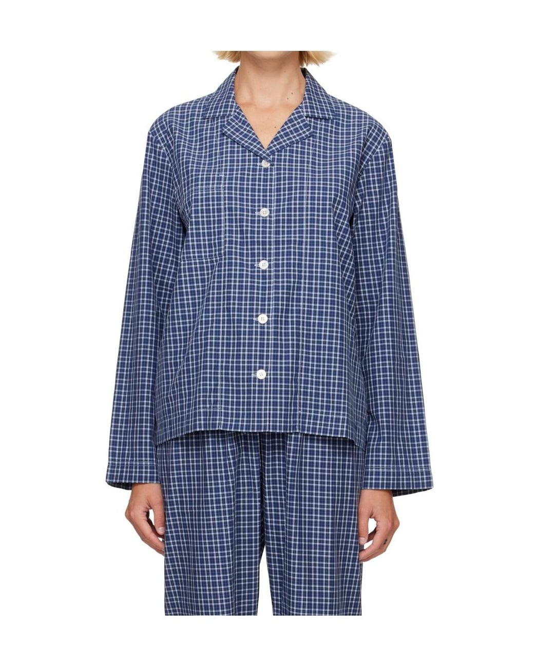 Tekla Blue Plaid Pajamas