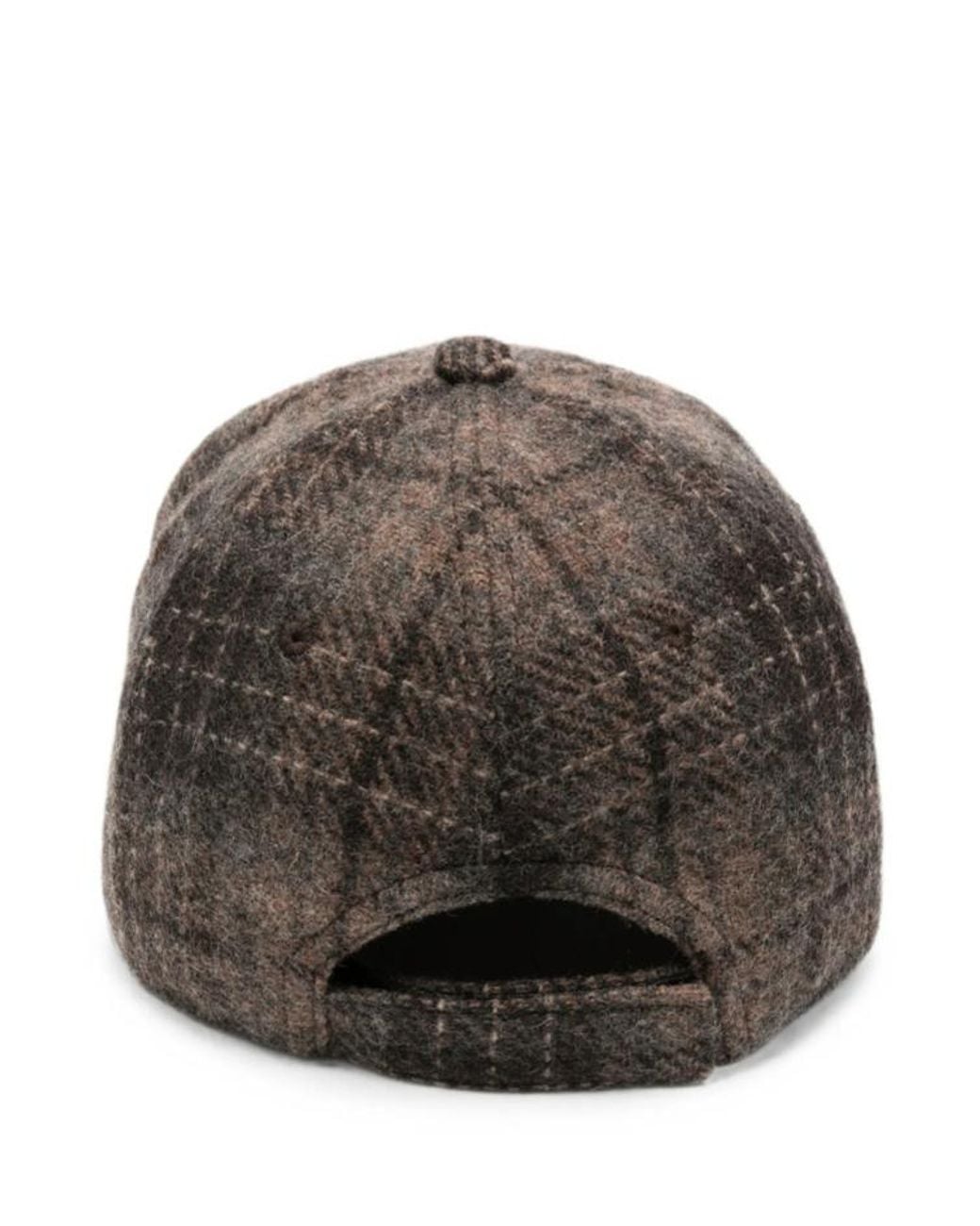 Ruslan Baginskiy Brown Check-Pattern Monogram-Embroidered Baseball Cap