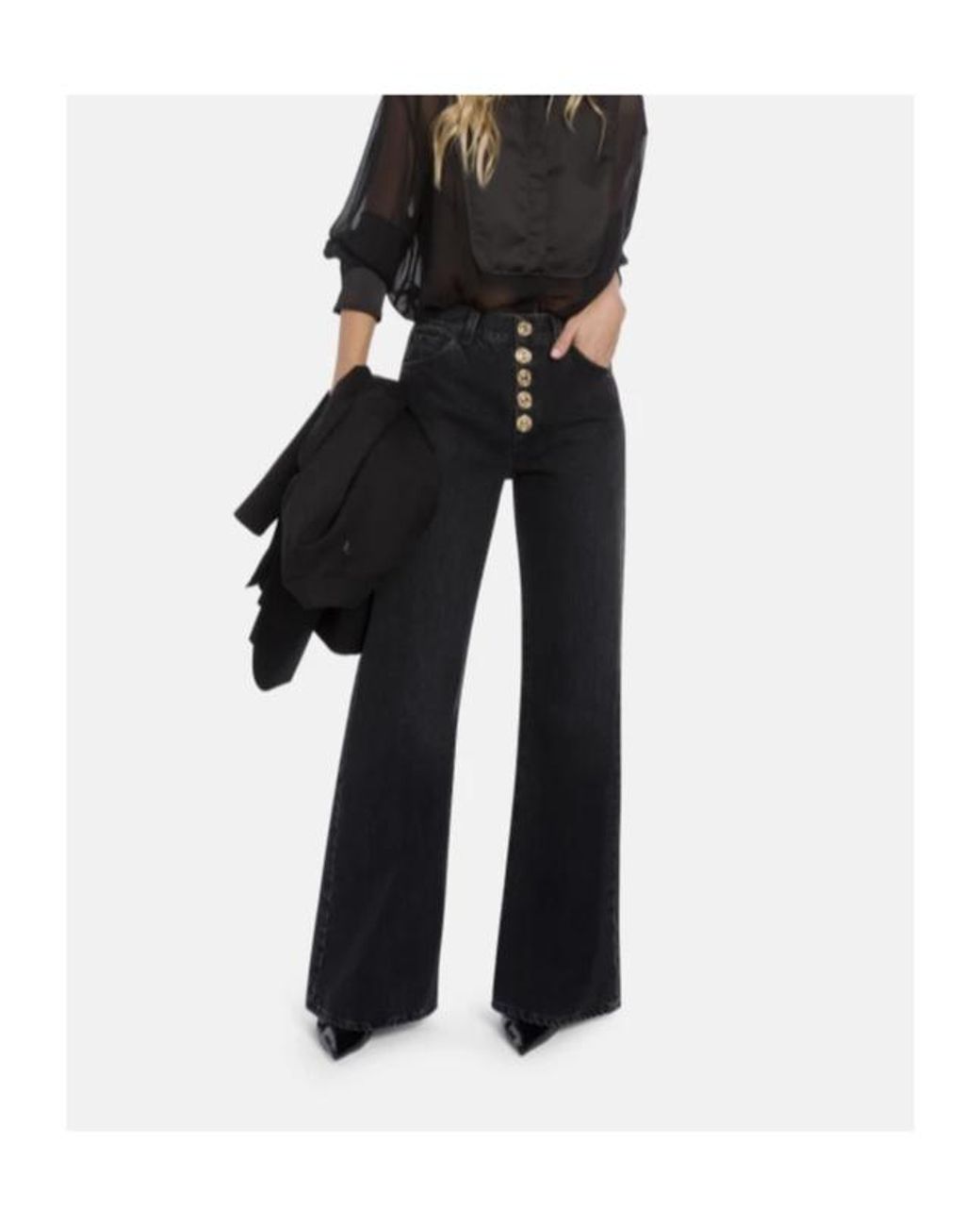 Dondup Black Button-Detail Jeans