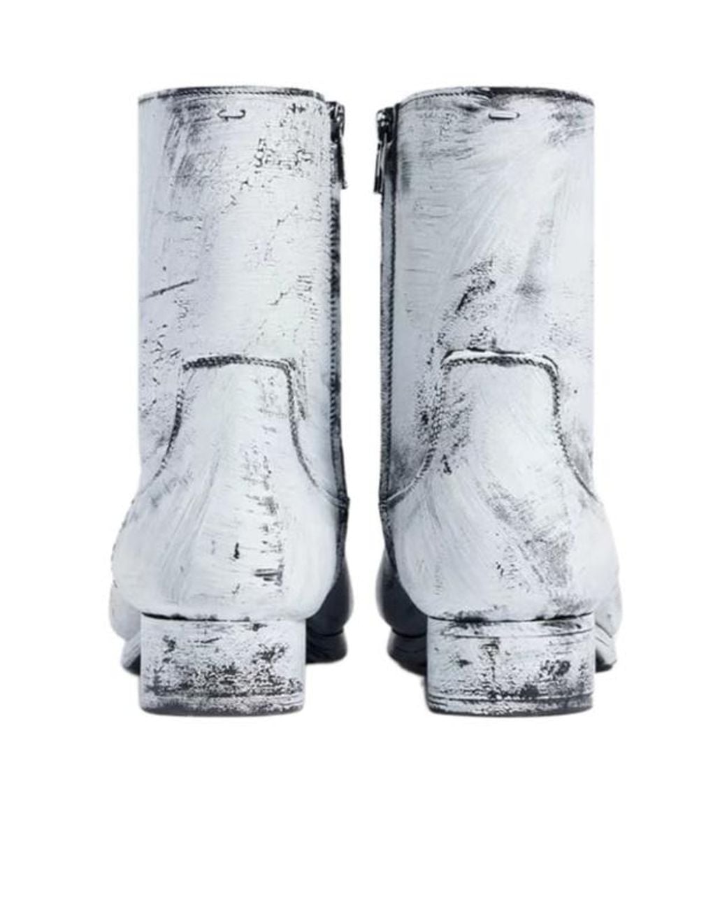 Maison Margiela Gray Float Printed Ankle Boots for men