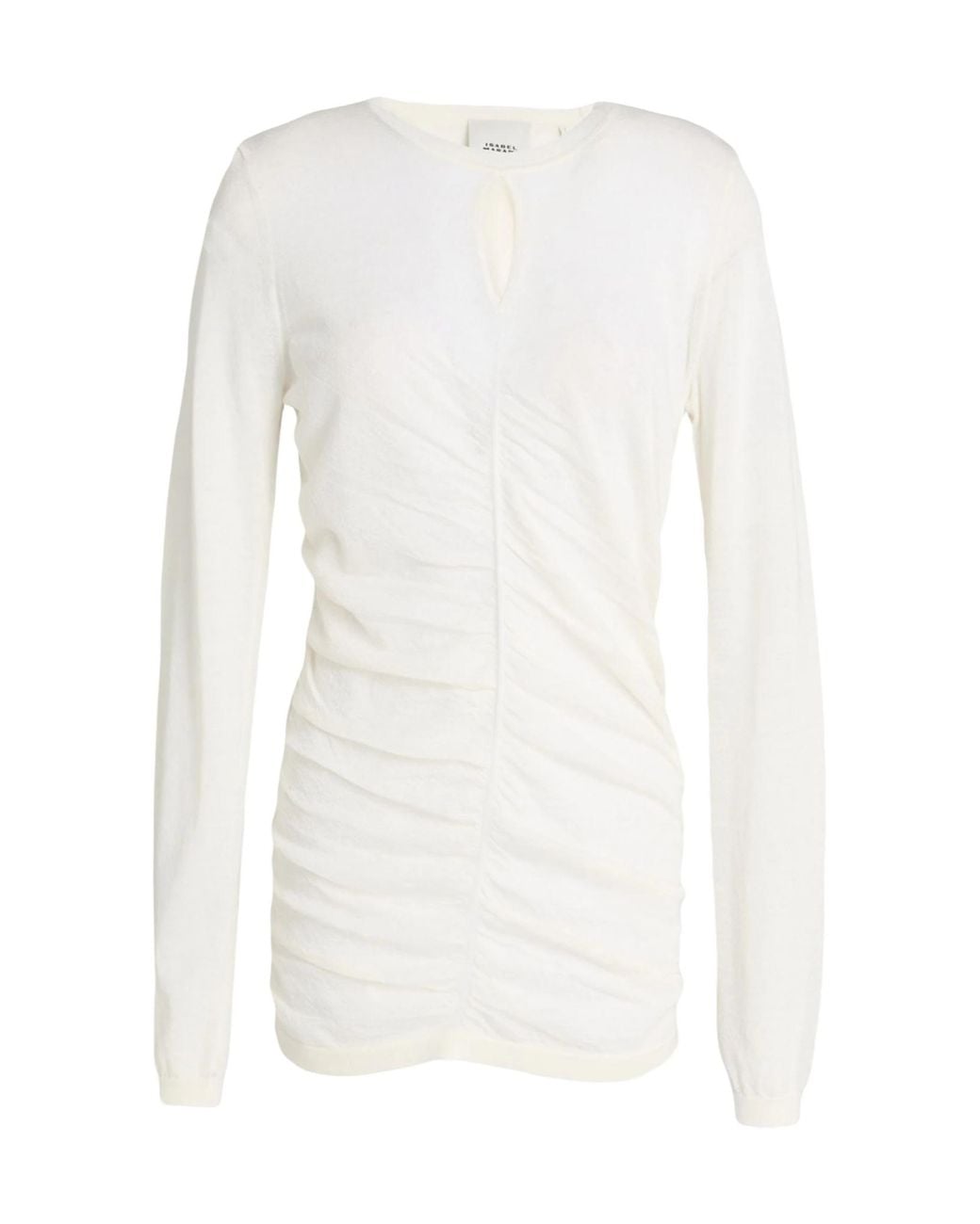 Isabel Marant White Crew-Neck Long-Sleeve Top
