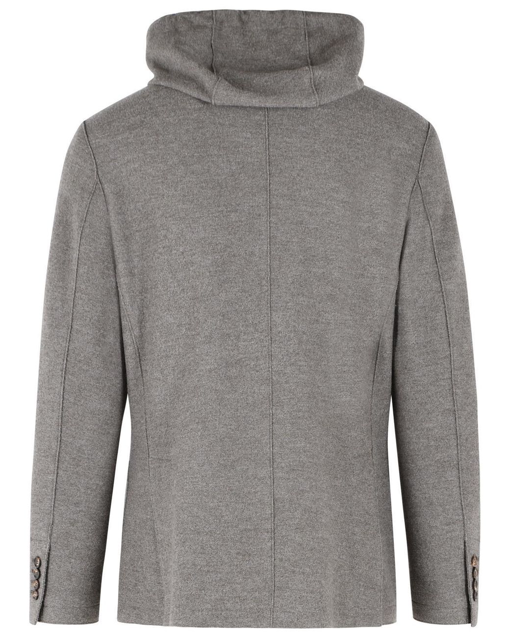 Eleventy Gray Hooded Single-Breasted Blazer for men