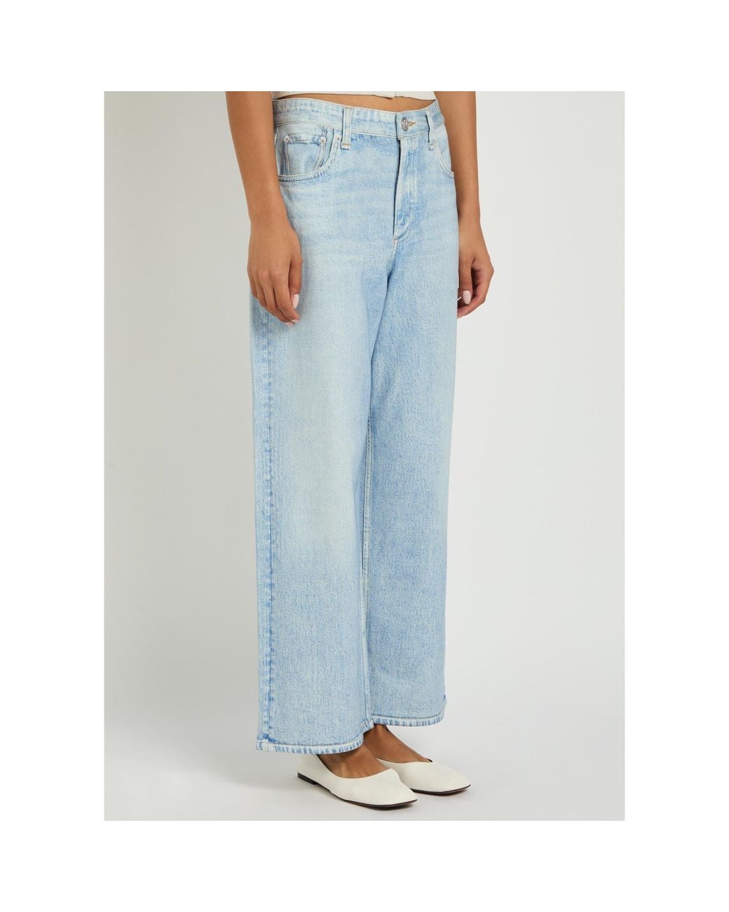 Rag & Bone Blue Loose Denim Printed Cotton Pants