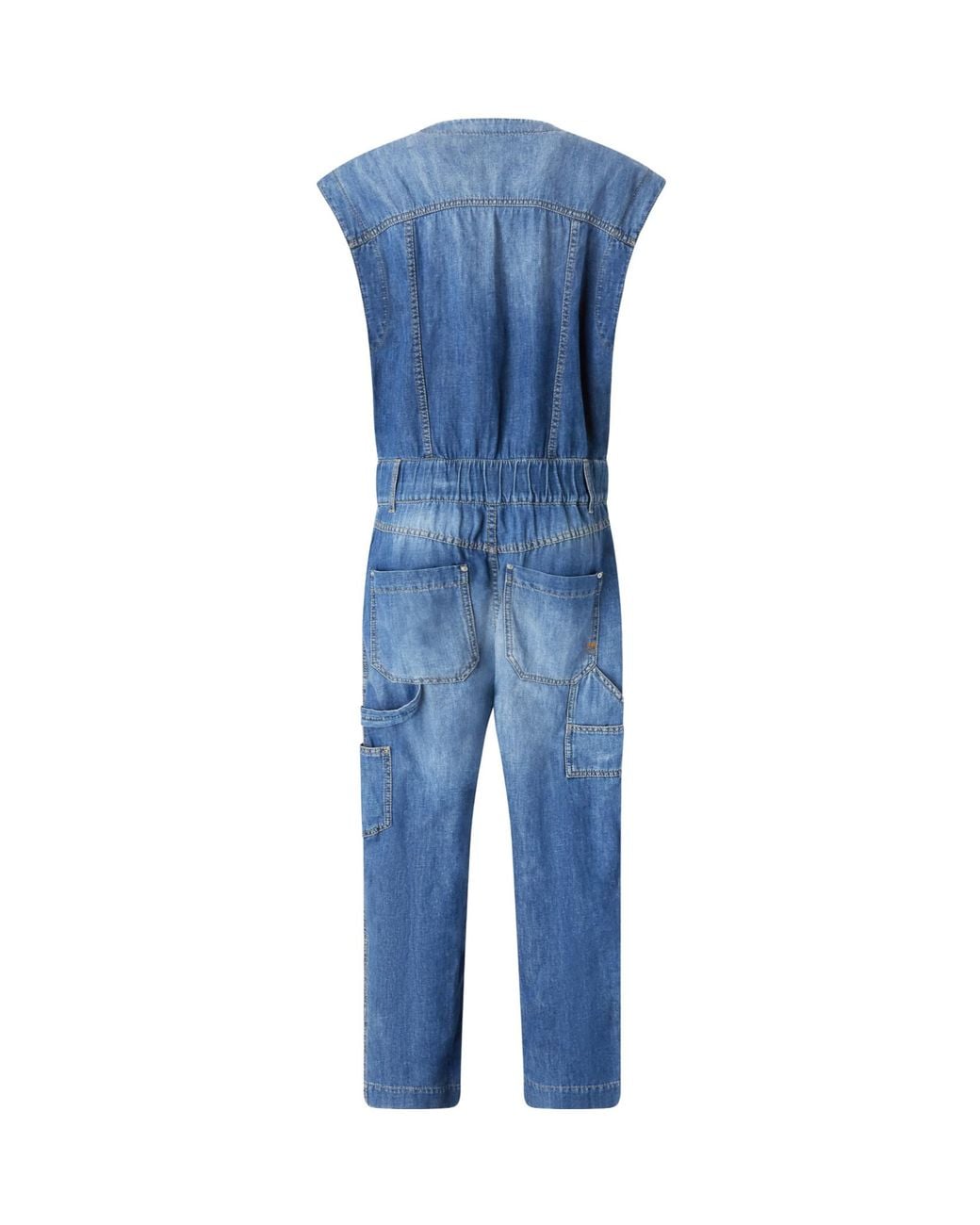 Pinko Blue Sleeveless Denim Jumpsuit