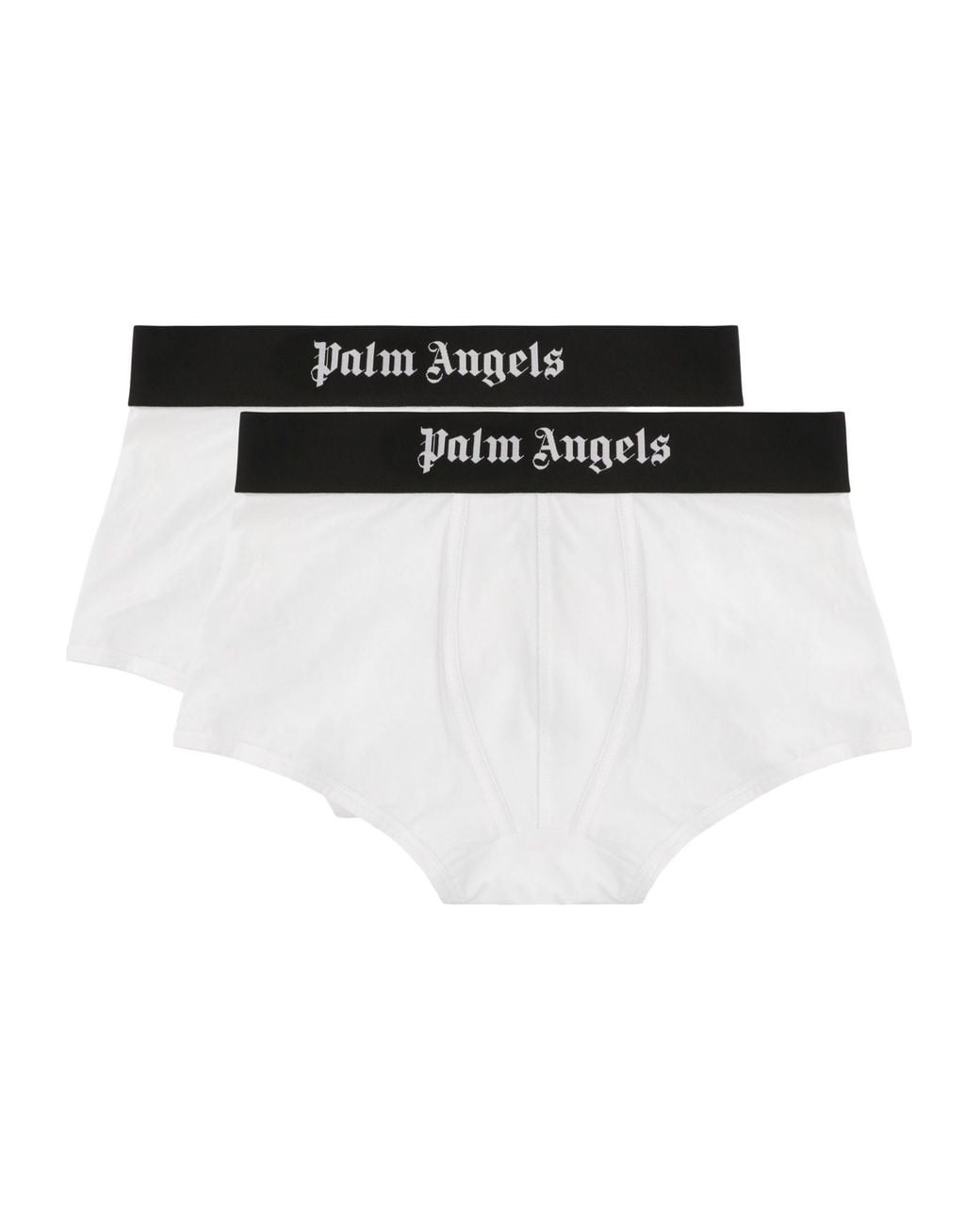 Palm Angels White Logo Band Bi-Pack Trunks for men