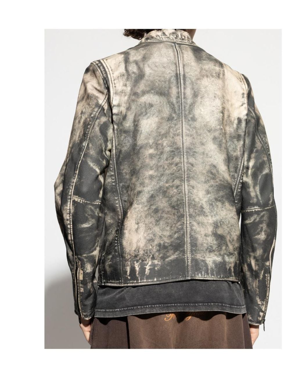 DIESEL Gray Zip-Up Distressed Jacket for men