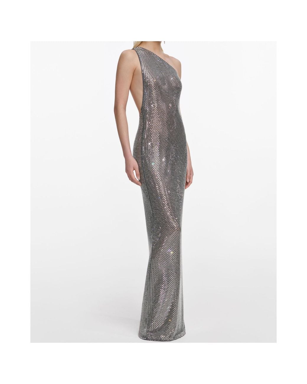 Self-Portrait Multicolor One-Shoulder Maxi Dress